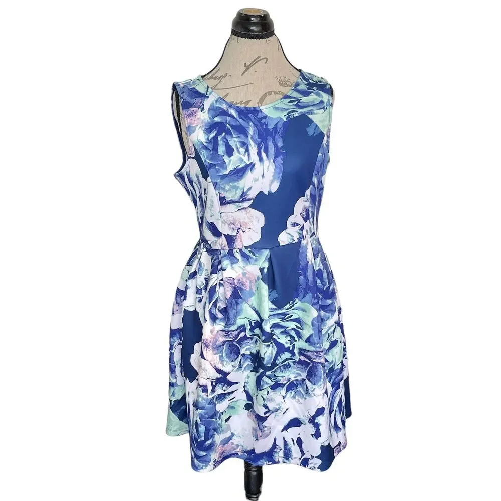 Apt 9 Womens Dress Sleeveless Sz Medium Floral Shift Artsy Spring Summer Easter